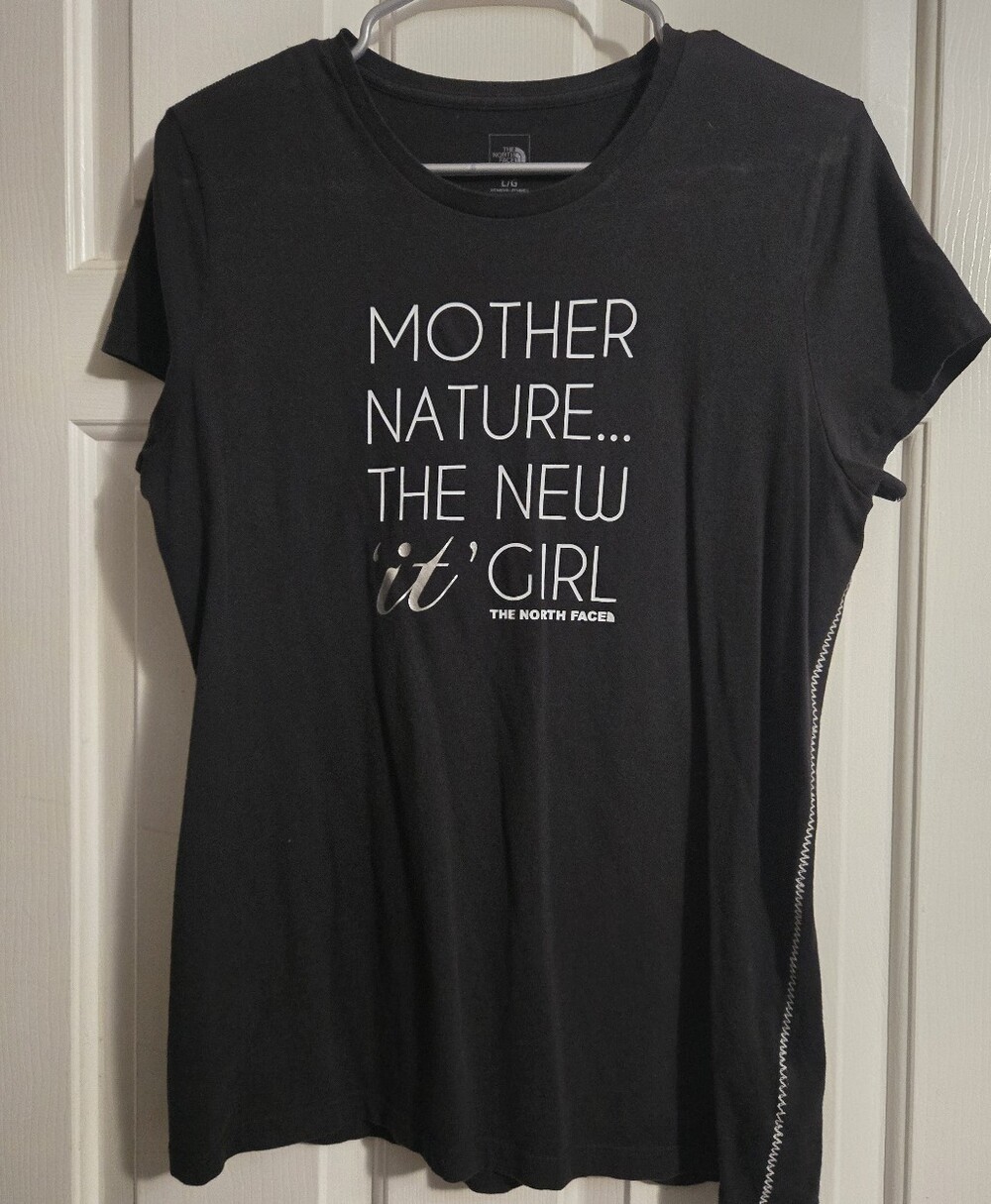 The North Face Black Tee with White Explore Fund Graphic